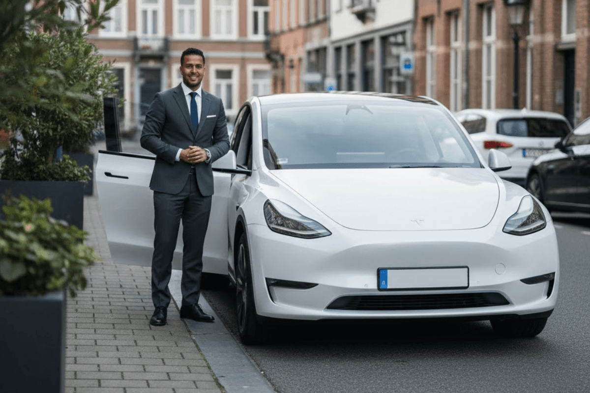 Move2you Tesla Model Y — premium privéchauffeur in Vlaanderen
